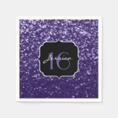 Serviette En Papier Parties scintillant violet foncé Ultra violet écla (Devant)