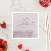 Serviette En Papier Parties scintillant violet Lilac élégant anniversa (En situation)