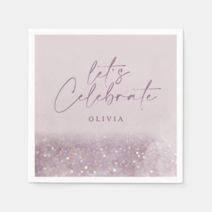 Serviette En Papier Parties scintillant violet Lilac élégant anniversa