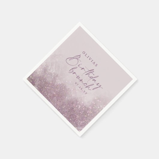 Serviette En Papier Parties scintillant violet Lilac élégant brunch d' (Coin)