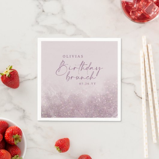 Serviette En Papier Parties scintillant violet Lilac élégant brunch d' (En situation)