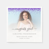 Serviette En Papier Parties scintillant violette Photo 2024 Félicitati (Devant)