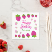 Serviette En Papier Parties scintillant Y2K Fraise Berry Anniversaire (En situation)