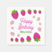 Serviette En Papier Parties scintillant Y2K Fraise Berry Anniversaire (Devant)