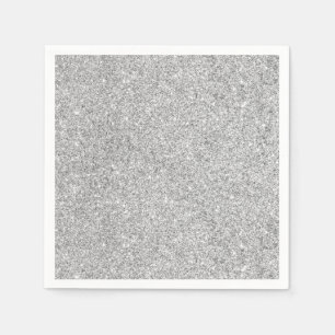 Serviette En Papier Parties scintillantes argentées élégantes
