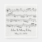 Serviette En Papier Partition Anniversaire Musique (Devant)