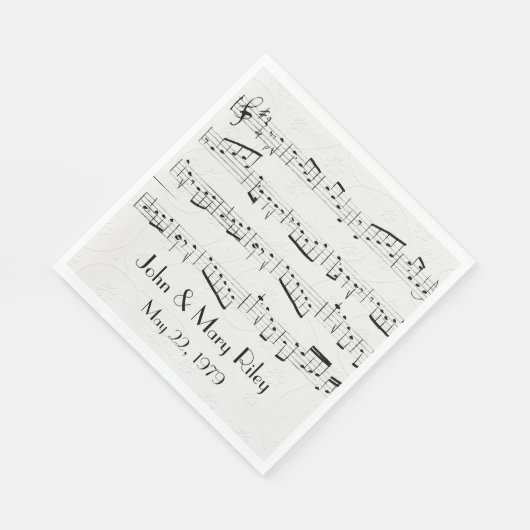 Serviette En Papier Partition Anniversaire Musique (Coin)