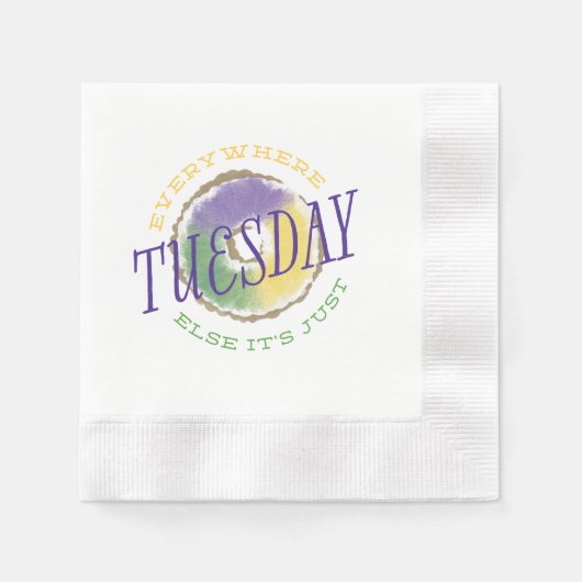 Serviette En Papier Partout ailleurs Mardi Gras Napkin (Devant)