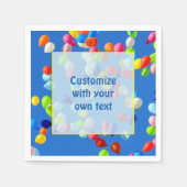 Serviette En Papier Party Balloons Floating in Blue Sky Custom Text (Devant)