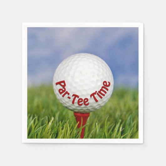 Serviette En Papier Party Golf Ball sur Red Tee (Devant)