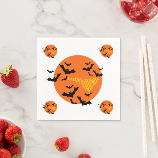 Serviette En Papier party napkin for halloween (En situation)