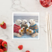 Serviette En Papier Party Polar Bears Wearing Christmas Ugly Sweaters (En situation)