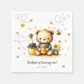 Serviette En Papier Partybee Bear Bee Honey Anniversaire Papier Napkin (Devant)