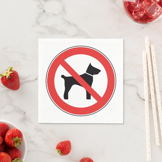 Serviette En Papier Pas de Chiens Papier Signal Napkins