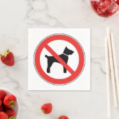 Serviette En Papier Pas de Chiens Papier Signal Napkins (En situation)