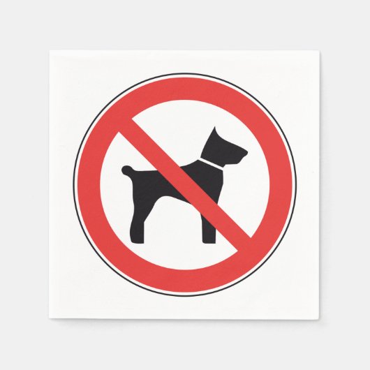 Serviette En Papier Pas de Chiens Papier Signal Napkins (Devant)