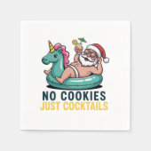 Serviette En Papier Pas de cookies Juste des cocktails Père Noël Summe (Devant)