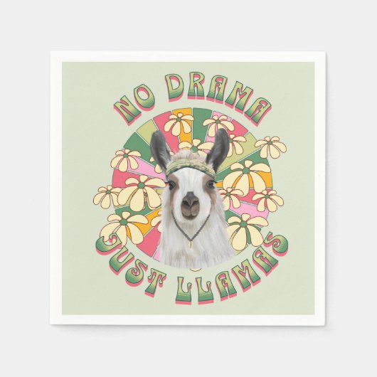 Serviette En Papier Pas de drame juste Llamas - mignonne Boho Llama (Devant)