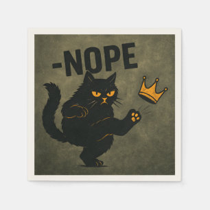 Serviette En Papier Pas De Rois En Amérique Chat Noir Drôle Kicking Cr