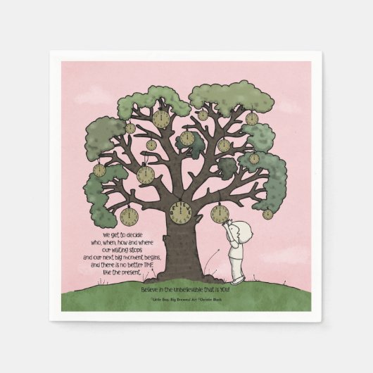 Serviette En Papier Pas de TEMPS comme le présent (Devant)