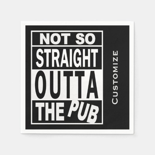 Serviette En Papier Pas Directement En Dehors Du Pub 2 Humour À Boire (Devant)