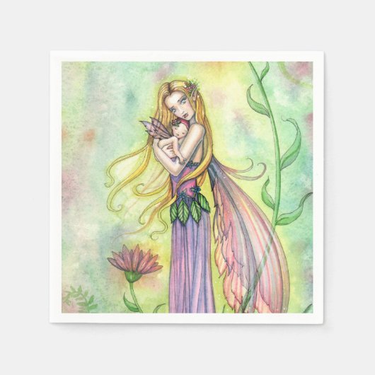 Serviette En Papier Pas grand cadeau Mère et bébé Fairy Art (Devant)