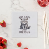 Serviette En Papier Pas rapide, juste furieux - Humour de chat gris (En situation)