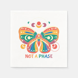 Serviette En Papier Pas une phase - Colorée Butterfly LGBTQ Pride