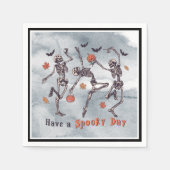 Serviette En Papier Passe Une Éffrayante Journée ! Skeletons d'Hallowe (Devant)