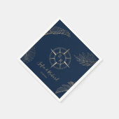 Serviette En Papier Passeport Destination Mariage Palm Compass Monogra (Coin)