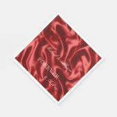 Serviette En Papier Passion Rouge Romantique Faux Satin Mariage (Coin)