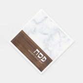 Serviette En Papier Passover Pesach Marbre personnalisé + Bois Moderne (Coin)