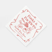 Serviette En Papier Pasta & Pacifiers Hand Drawn Italian Baby Shower (Coin)