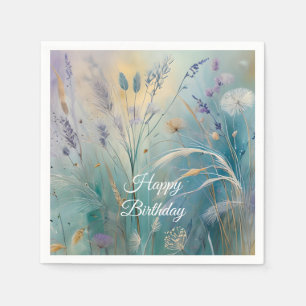 Serviette En Papier Pastel Abstrait Whispers of Nature *Personnalisez*