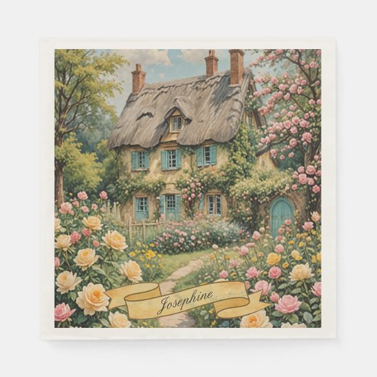 Serviette En Papier Pastel Anglais gîte dans la campagne (Devant)