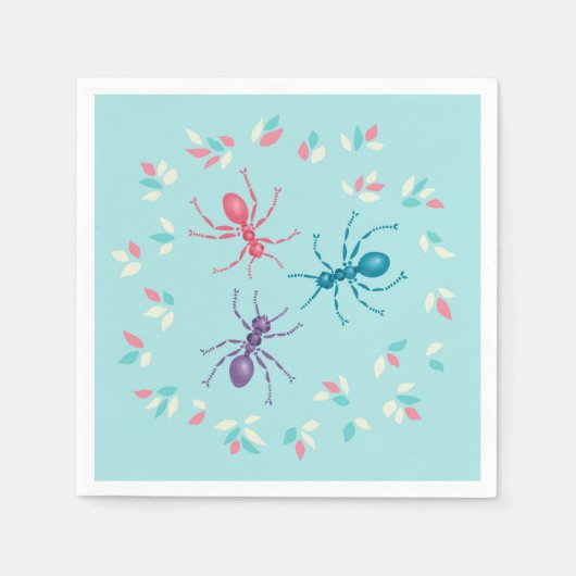 Serviette En Papier Pastel Ants Insect Lover (Devant)