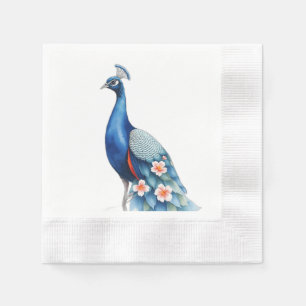 Serviette En Papier Pastel Aquarelle Peacock Art