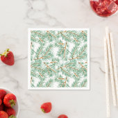 Serviette En Papier Pastel Aquarelle Pine Aiguilles Motifs Noël (En situation)