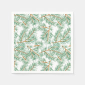 Serviette En Papier Pastel Aquarelle Pine Aiguilles Motifs Noël (Devant)