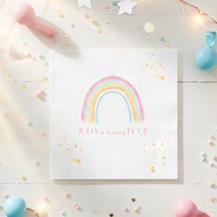 Serviette En Papier Pastel arc-en-ciel pétillant Anniversaire