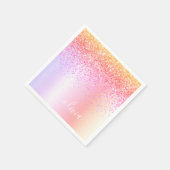 Serviette En Papier Pastel Arc-en-ciel rose or violet Parties scintill (Coin)