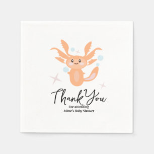Serviette En Papier Pastel Axolotl Océan Baby shower Créature