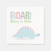 Serviette En Papier Pastel Baby Dinosaures Roar fête d'anniversaire (Devant)