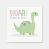 Serviette En Papier Pastel Baby Dinosaures Roar fête d'anniversaire (Devant)