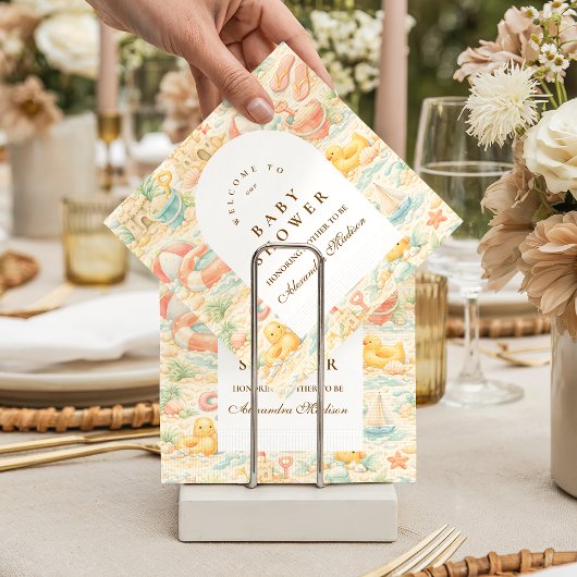 Serviette En Papier Pastel Beach Animals s Baby Shower