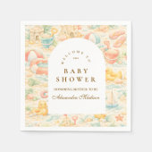 Serviette En Papier Pastel Beach Animals s Baby Shower (Devant)