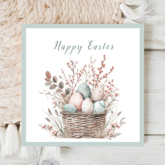 Serviette En Papier Pastel Bloom Pâques Panier Brunch