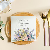 SERVIETTE EN PAPIER PASTEL BLOOMING FLEUR SAUVAGE MONOGRAMME BRIDAL