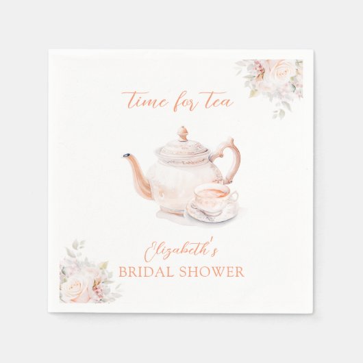 Serviette En Papier Pastel Blooms Bridal Tea Party (Devant)