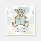 Serviette En Papier Pastel Blue and Yellow Cute Teddy Bear (Devant)